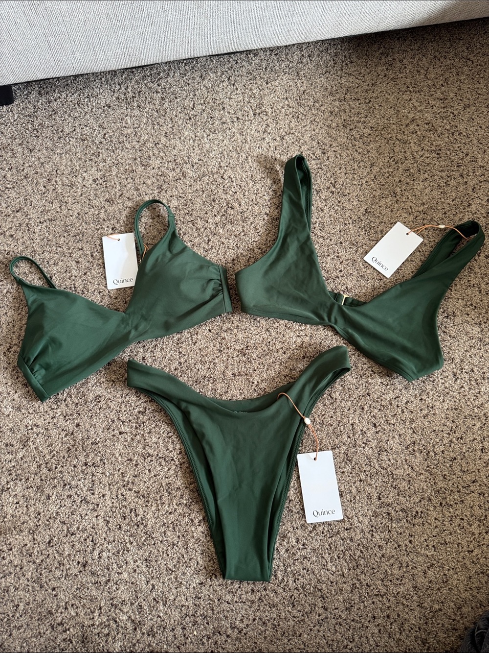 Quince Women's Palm Green Triangle Bikini Set